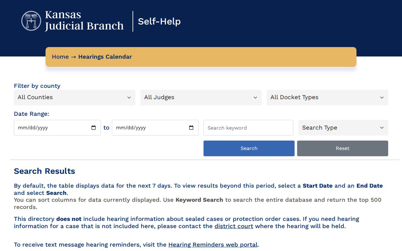 Cheyenne County court schedule Kansas hearing source