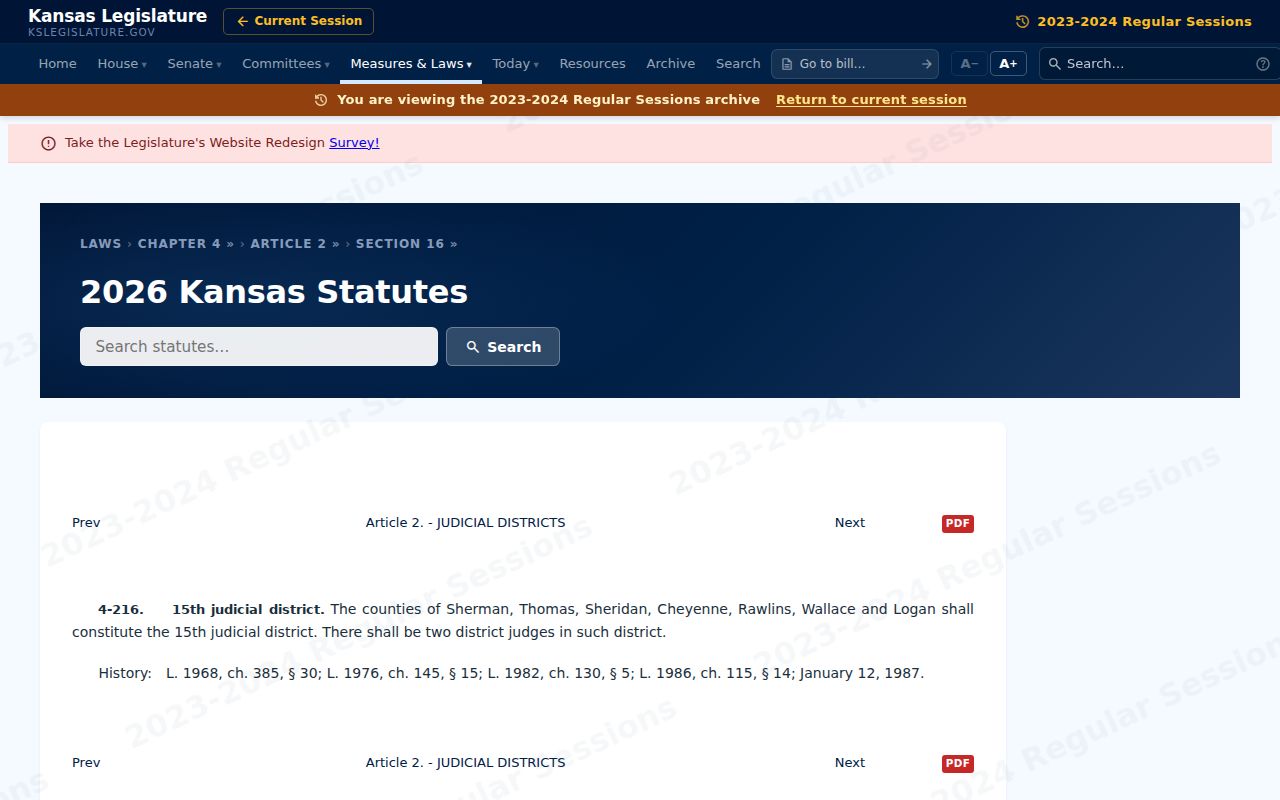 Cheyenne County court docket 15th Judicial District statute
